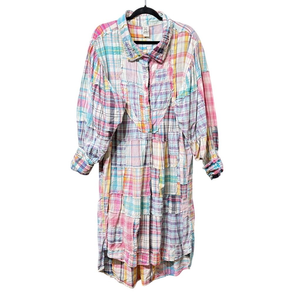 Magnolia Pearl Love Supply Co Patchwork‎ Plaid Cotton Dress Multicolor Boho OSFM